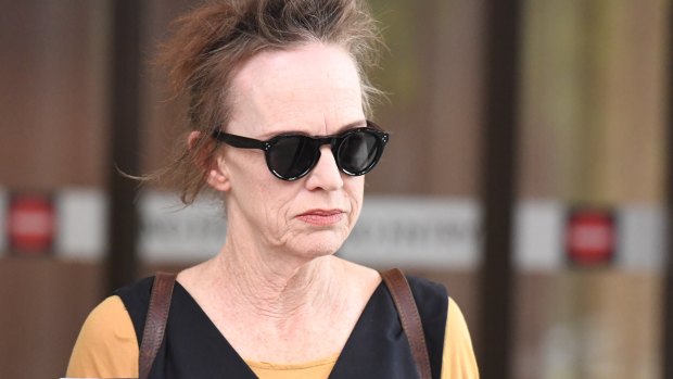 Actor Judy Davis outside court on Monday.