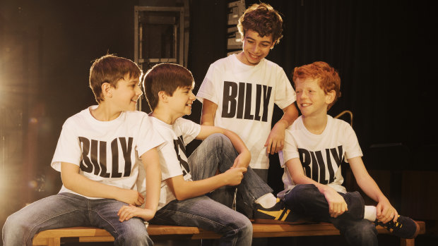 The four boys who will play Billy in the 10th anniversary tour: River Mardesic, Wade Nielsen, Omar Abiad and Jamie Rogers. 