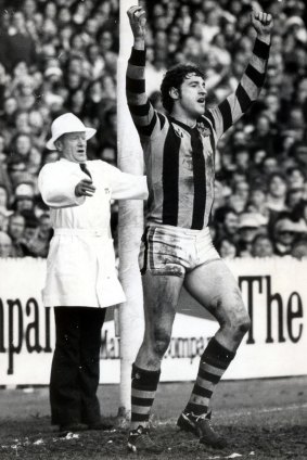 Hawthorn goal-kicking machine Peter Hudson. Legend has it he only left the goal square for oranges at quarter time.