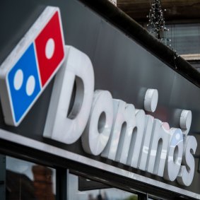 Shares in Domino’s Pizza slumped 13.6 per cent.