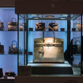 
A Hermes Birkin matte Himalayan crocodile handbag sold at auction in Hong Kong for over $US300,000 in 2016. 