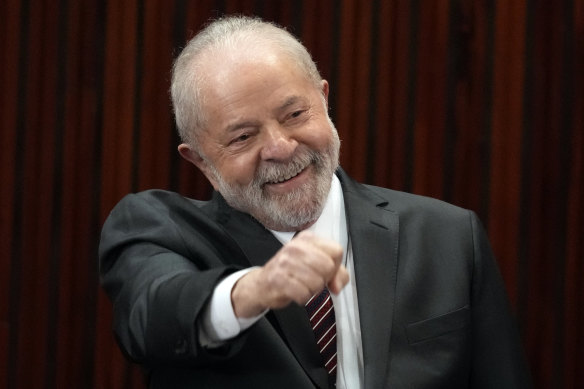 Brazilian President-elect Luiz Inacio Lula da Silva during his election certification ceremony at the Supreme Electoral Court in Brasilia on December 12.