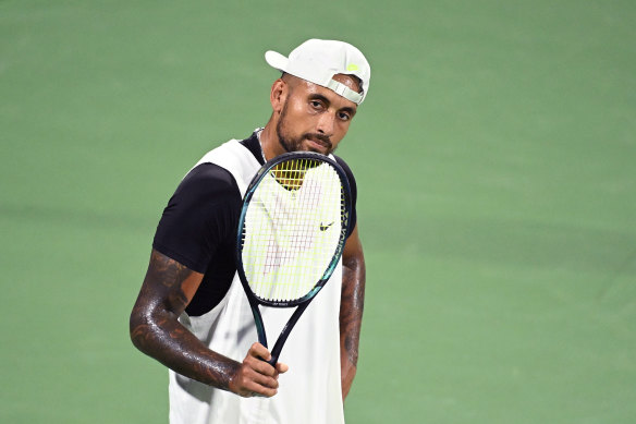 Nick Kyrgios played in the doubles but has withdrawn from the singles at the Atlanta Open.
