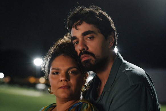 Rarriwuy Hick (pictured with Googoorewon Knox) plays an assertive lawyer confronted by deeply buried insecurities in Powerful Owl.