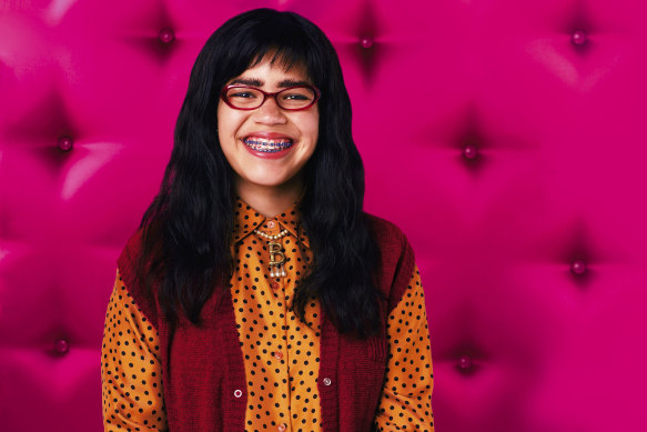 Ugly Betty stars America Ferrera as Betty Suarez, with costumes by Patricia Field.