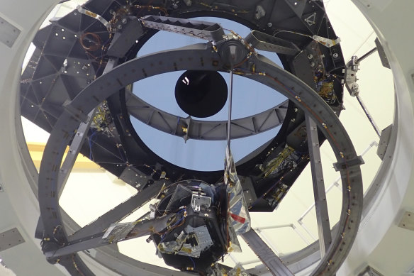 The 1.2-metre main mirror of the Euclid space telescope. 