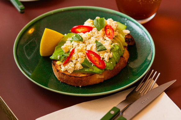 The avocado on toast at Willing Coffee in Mt Lawley.