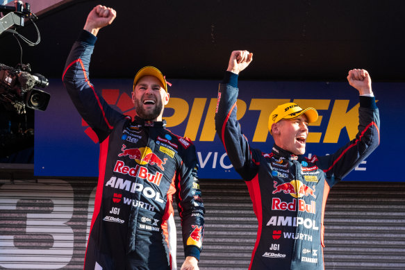 Shane van Gisbergen and teammate Richie Stanaway.