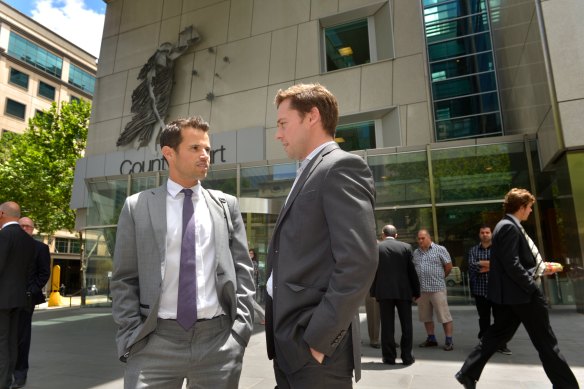 Nick McKenzie, right, with colleague Richard Baker.