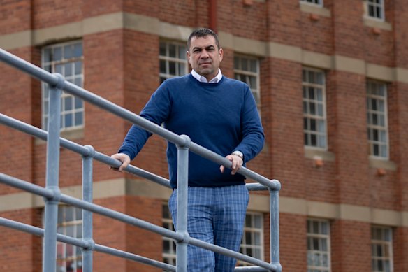Developer Ross Pelligra outside the historic John Darling and Son Flour Mill in Albion, west of Melbourne.