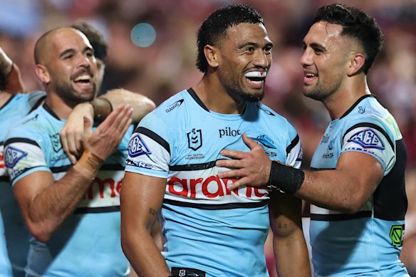Ronaldo Mulitalo and the Sharks had plenty to smile about on Sunday.
