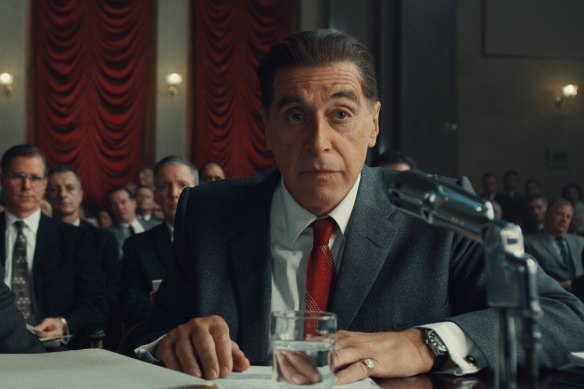 Al Pacino as Jimmy Hoffa in Martin Scorsese's The Irishman, destined for Netflix, and cinemas, this month.