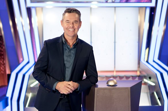 Todd Woodbridge on the set of his game show Tipping Point Australia.