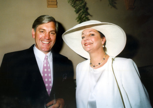 Maggie Tabberer and Richard Zachariah 
 at the 1990 Melbourne Cup.