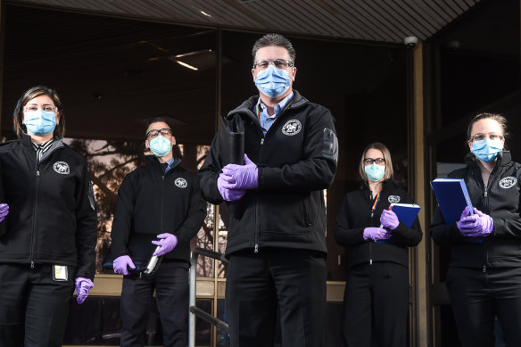 Detective Senior Sergeant Rodney Maroney with the team who are  keeping victims of family violence safe during the pandemic.