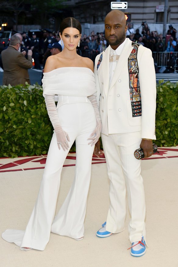Kendall Jenner and Virgil Abloh arrive at the Met Gala.