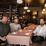 Dan Pepperill's new restaurant in Potts Point opens this weekend.
Pictured are Dan Pepperell, Andy Tyson and Michael Clift.
6th February 2021
Photo: Steven Siewert