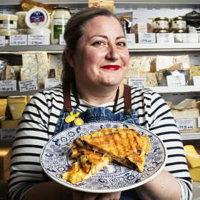 Penny Lawson with her seven-cheese creation. 