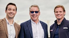 William Clay Ford jnr, executive chair of Ford Motor Company and sons William Clay “Will” Ford III (right) and Nicholas Ford (left) at the Ford Australia 100th year anniversary celebration in Melbourne. Photograph taken on the 4th of April 2025 by Louis Trerise. AFR 