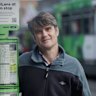 Matthew Wright (far right) is leading a campaign to make public transport permanently free in Victoria, with help from his niece Maya Wright (middle right) and fellow advocates Andrea Bunting (far left) and Dave Holmes (middle left).