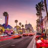 Hollywood Boulevard at dusk. 