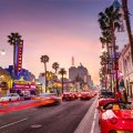 Hollywood Boulevard at dusk. 