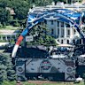 The arena constructed for the UFC fight that is set to be held at the White House.