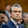 US Defence Secretary Pete Hegseth at a congressional hearing on Wednesday (US time).