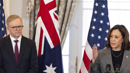 Prime Minister Anthony Albanese and US Vice President Kamala Harris.