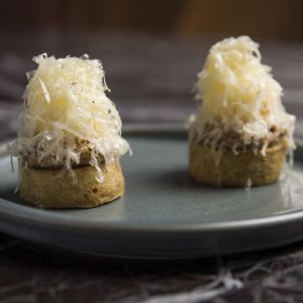 Panisse, wild boar n’duja, parmesan custard.