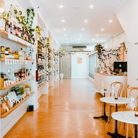 Inside the Newcastle wine shop and bar.