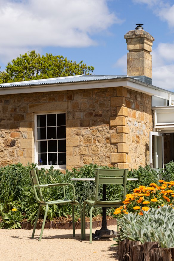 Chauncy’s handsome sandstone building and a slice of its picturesque produce garden.
