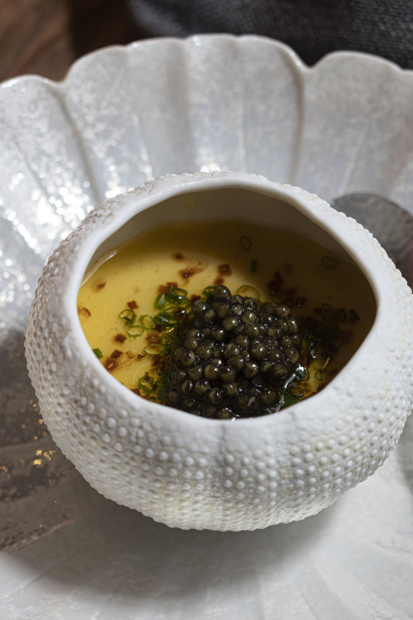 Chawanmushi with caviar.