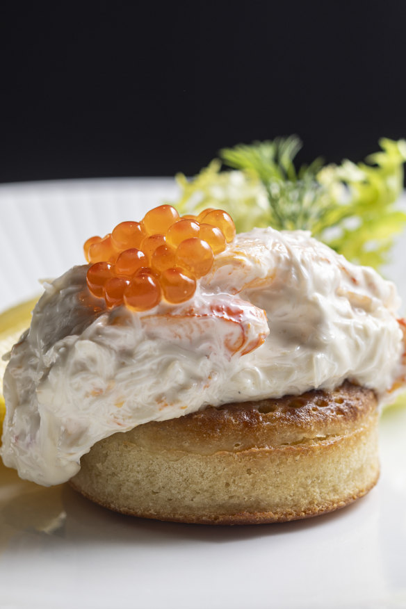 Crab crumpet.
