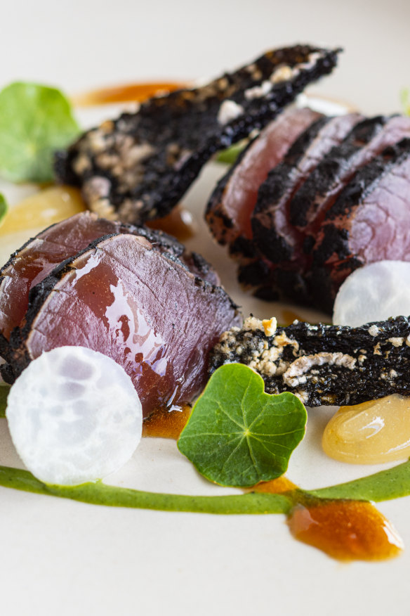 Yellowfin tuna tataki.