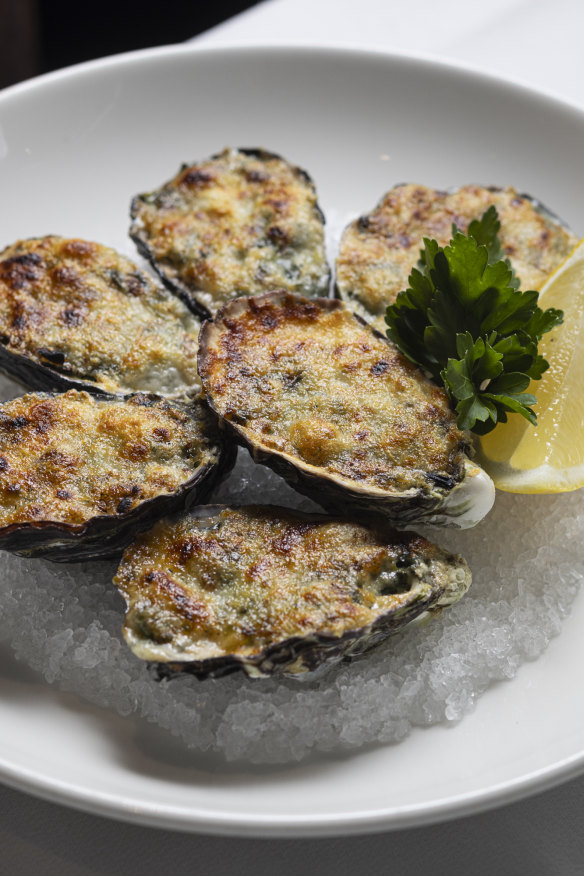 Grilled oysters.