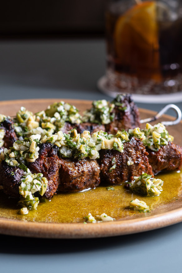 Lamb pinchos.