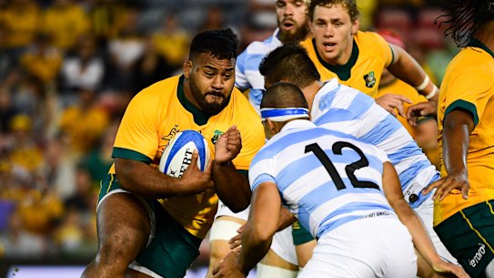 Wallabies forward Taniela Tupou. 