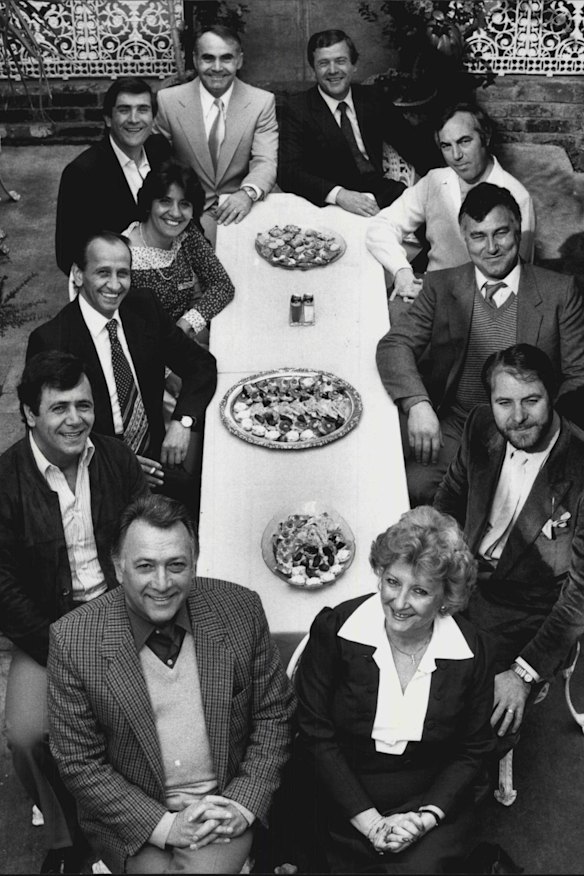 Doreen Orsatti (front right) and Italian restaurateurs in Glebe.