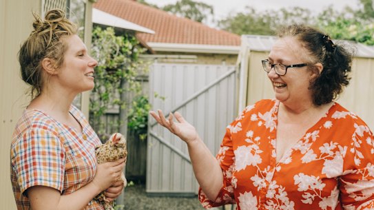 Janet (right) and Sari (left) while filming Because We Have Each Other