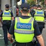 Victoria Police officers in Melbourne.