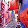 Laneway street art in the medina of Fes in Morocco.