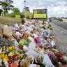 Tributes left at Hillcrest Primary School following the tragedy.