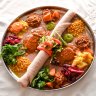 Mesob restaurant in Northcote. Dishes: Omnivore combination platter, dips. 25 July 2018. The Age Good Food. Photo: Eddie Jim.