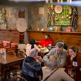 Inside the restaurant. 
