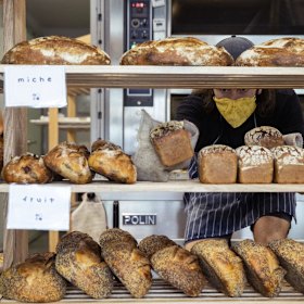 Jamie Goodwin bakes bread at Goodwood Bakeshop in Marrickville.