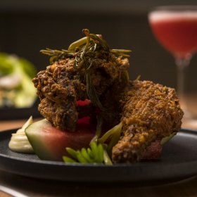  Wattleseed crumbed poussin.