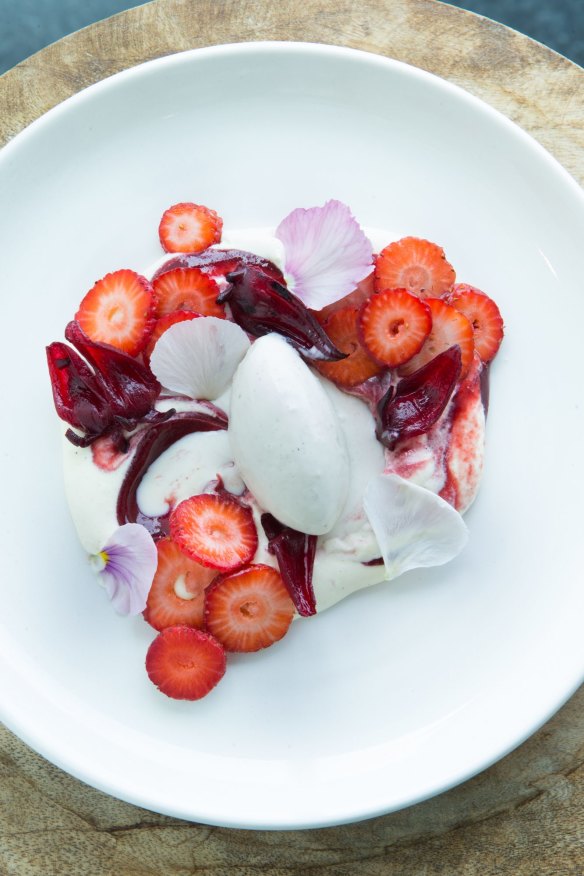 Red fruits dessert.