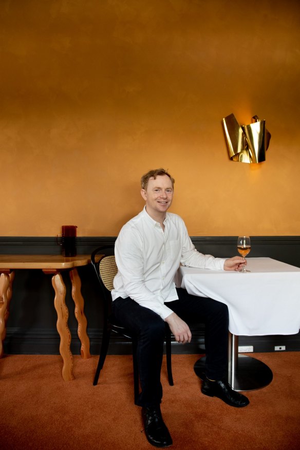 Chef Phil Wood in the dining room. 