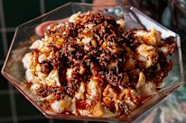 Turkish manti dumplings are reborn as a pasta salad topped with crispy lamb.